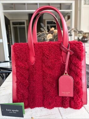 Kate Spade Manhattan Cable Shearling Small Tote
